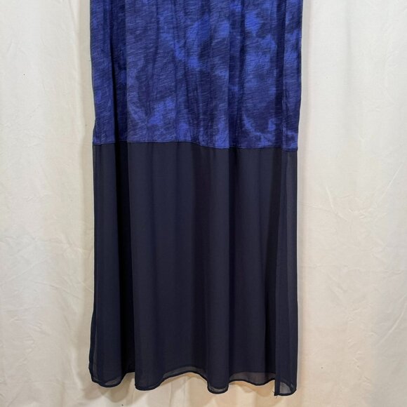 EXPRESS Royal Blue Tiedye Size Medium Strapless Dress Tube Top Sheer Bottom - Picture 6 of 14